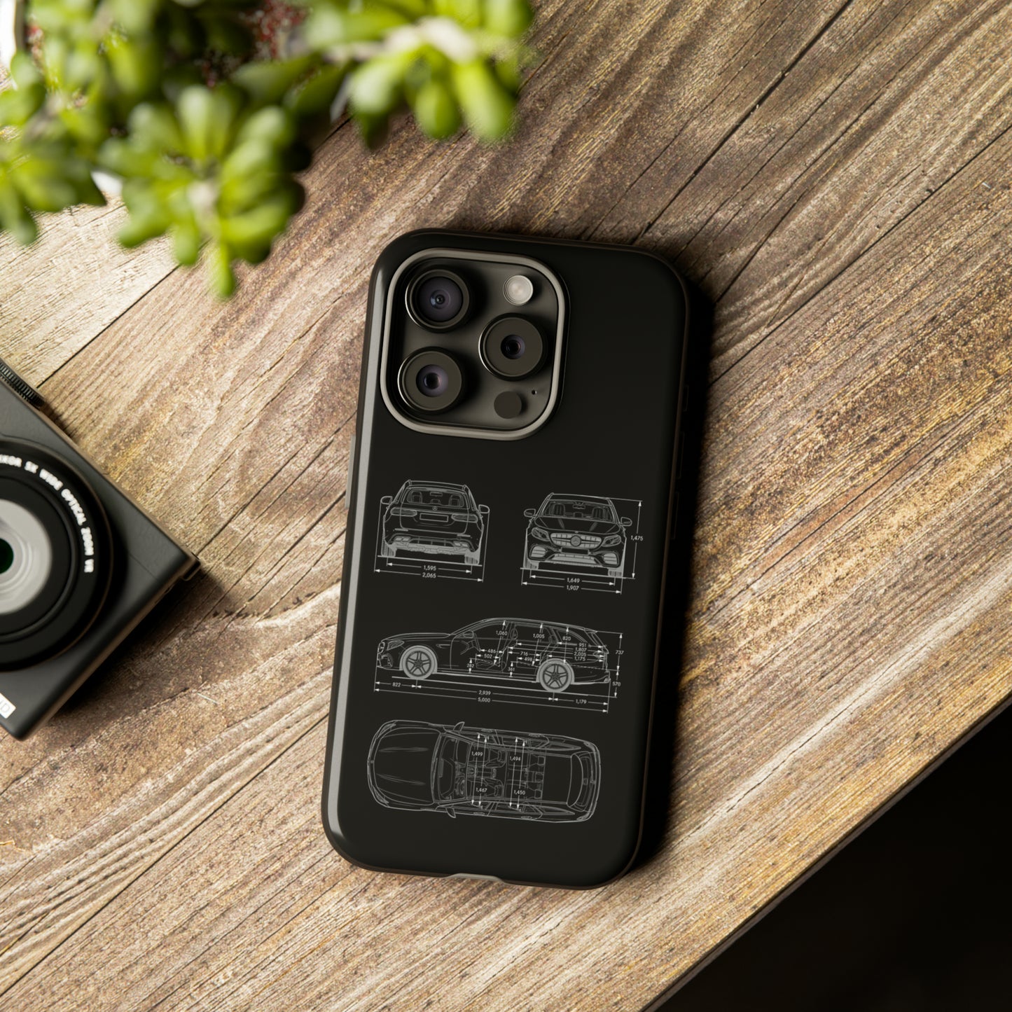 "Car Blueprint 3 White" Premium Quality Phone Case