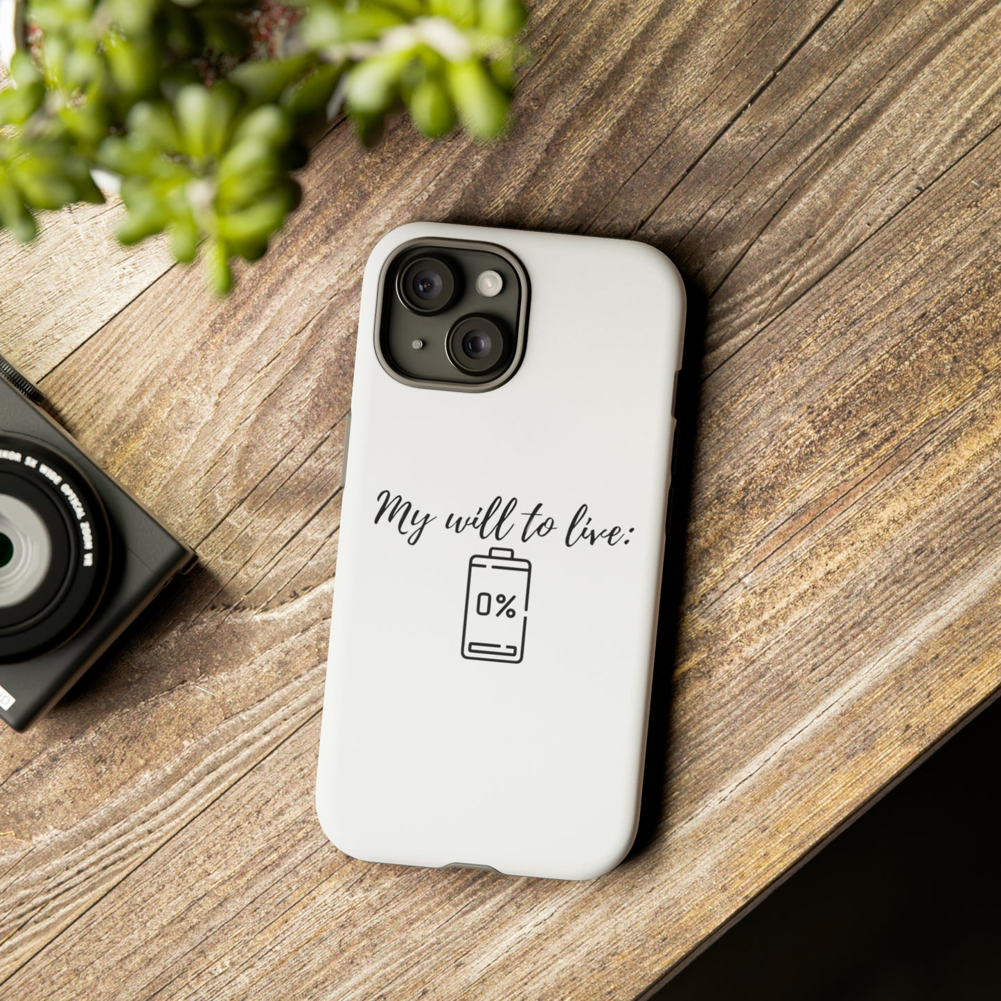 "My will to live: 0%" Premium Quality Phone Case