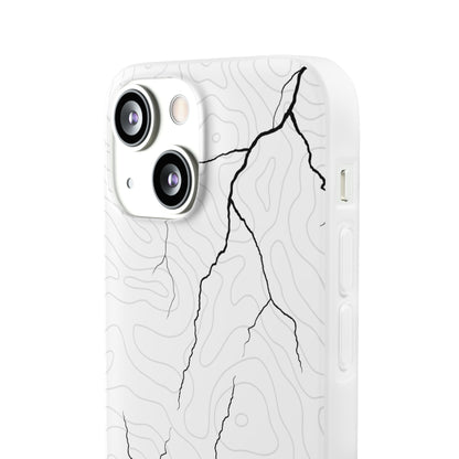 "Lightning and Topography White" High Quality Phone Case