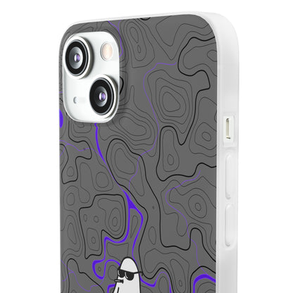 "Black Purple Topography with Ghost" High Quality  Phone Case