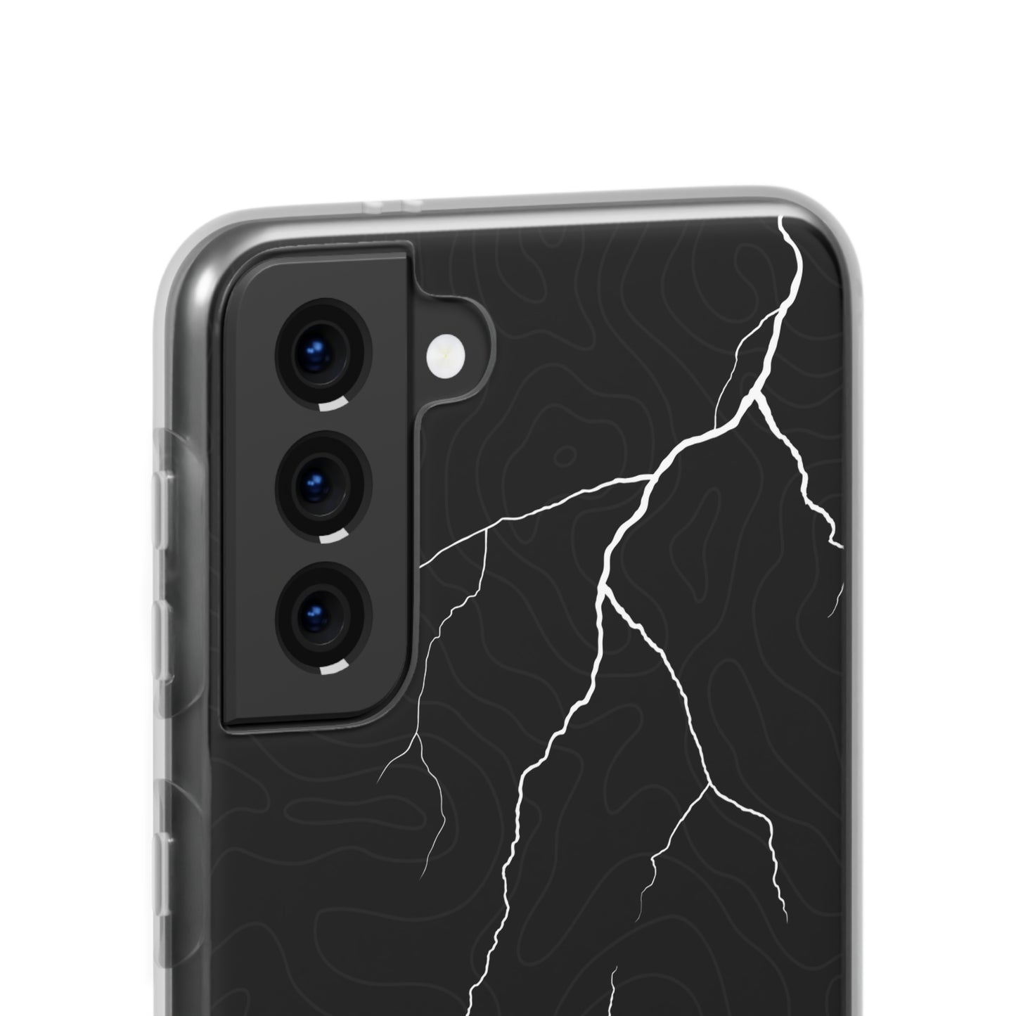 "Lightning and Topography Black" High Quality Phone Case