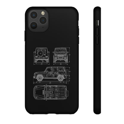 "Wagon Blueprint" Premium Quality Phone Case