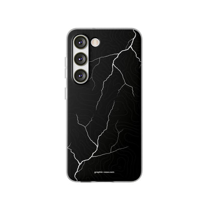 "Lightning and Topography Black" High Quality Phone Case