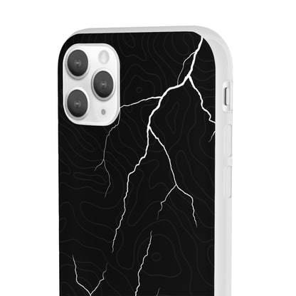 "Lightning and Topography Black" High Quality Phone Case