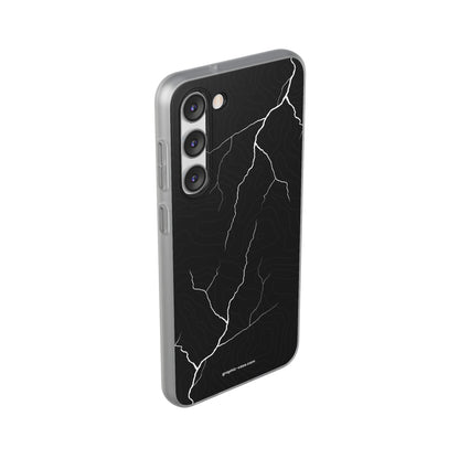 "Lightning and Topography Black" High Quality Phone Case