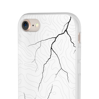 "Lightning and Topography White" High Quality Phone Case