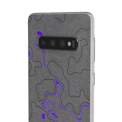 "Black Purple Topography" High Quality Phone Case