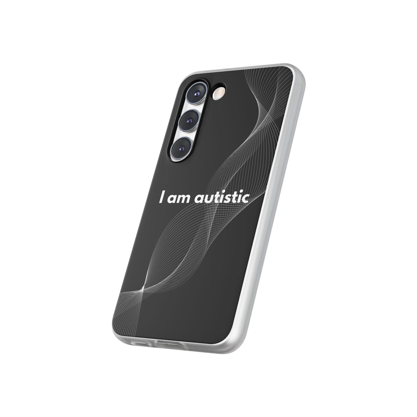 "I am autistic -black version" High Quality Phone Case