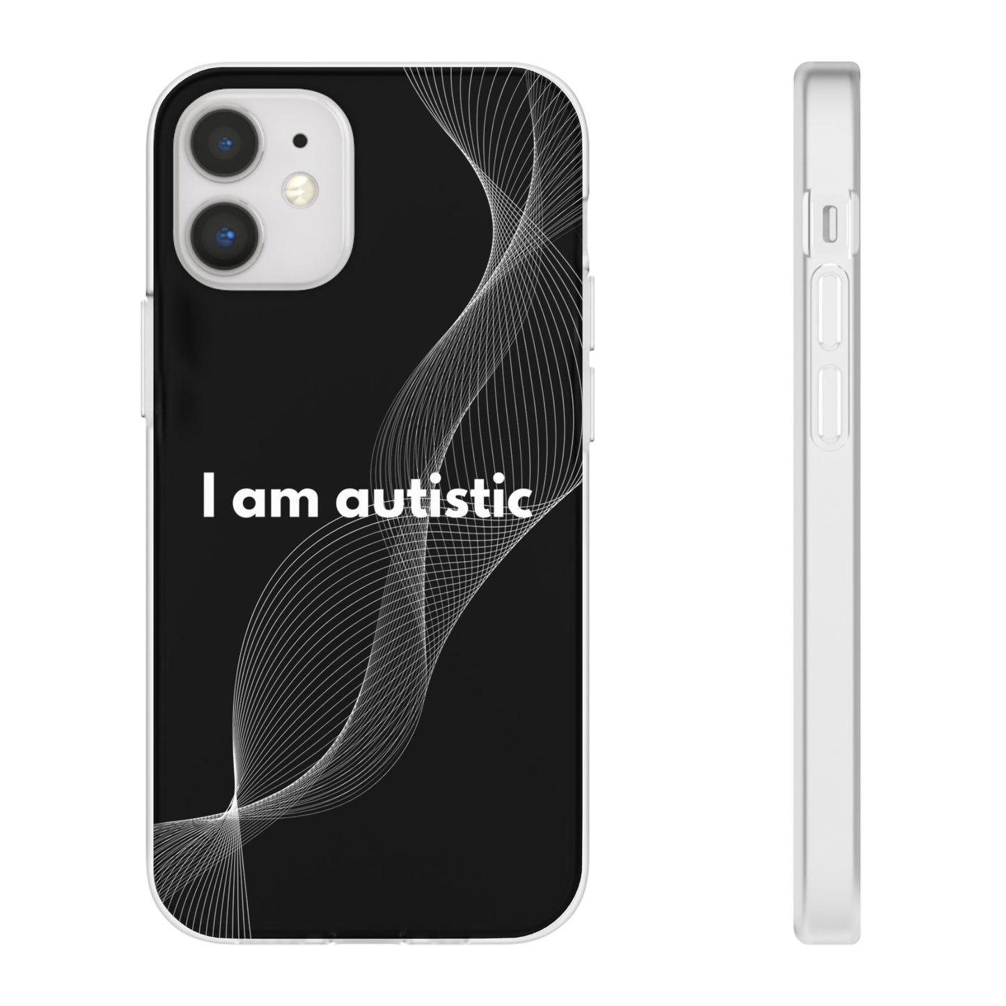 "I am autistic -black version" High Quality Phone Case