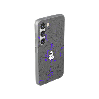 "Black Purple Topography with Ghost" High Quality  Phone Case