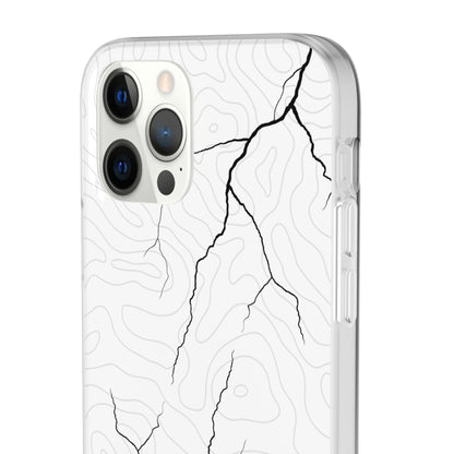 "Lightning and Topography White" High Quality Phone Case