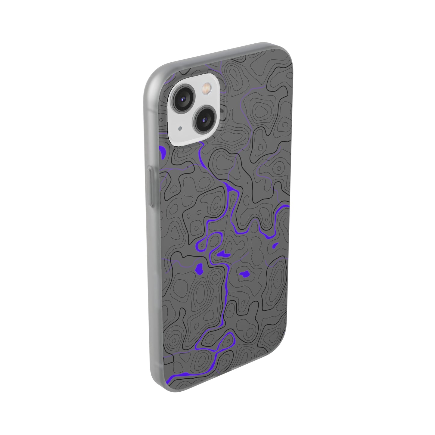 "Black Purple Topography" High Quality Phone Case