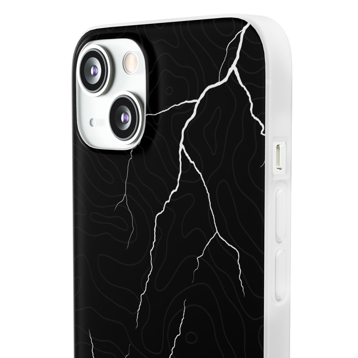 "Lightning and Topography Black" High Quality Phone Case