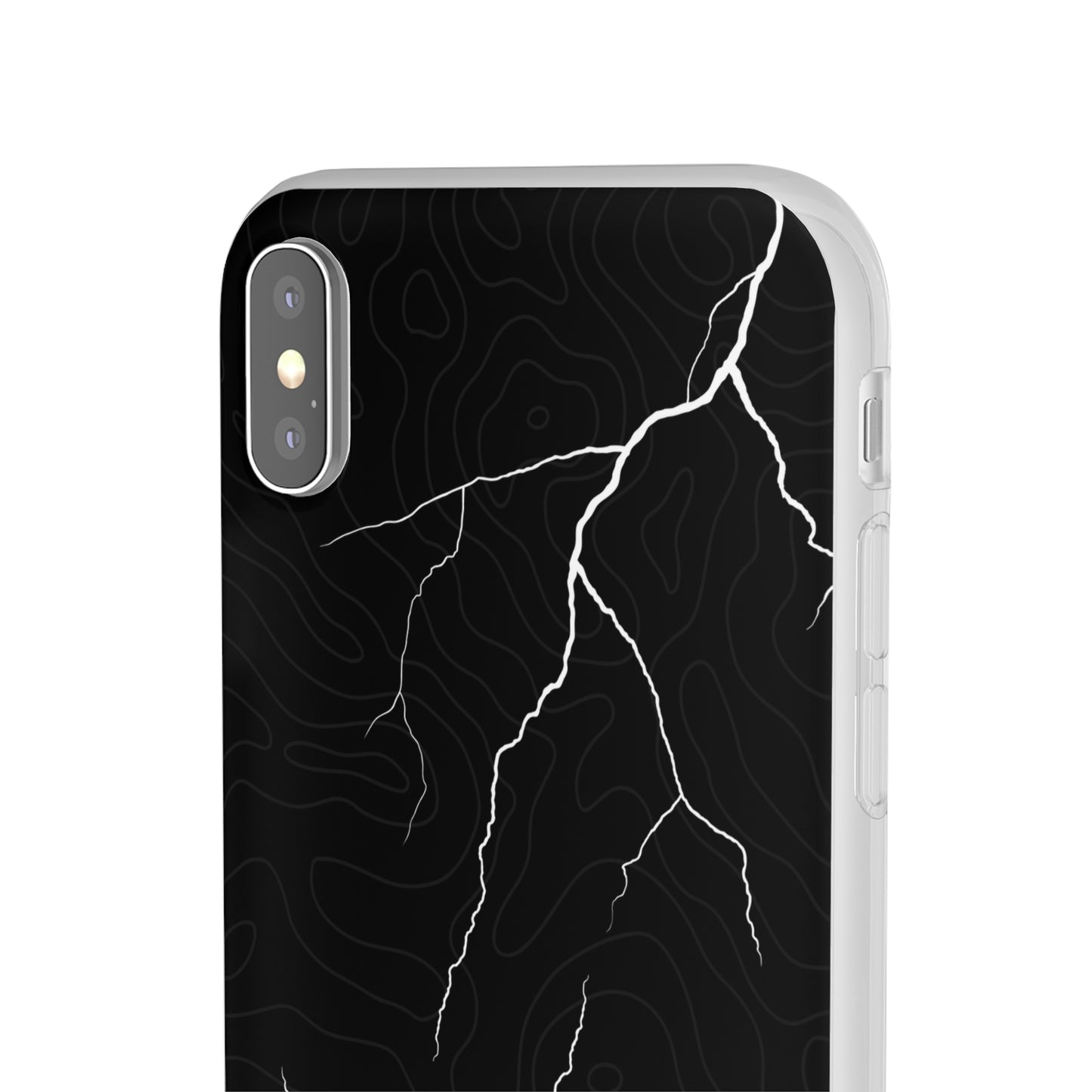 "Lightning and Topography Black" High Quality Phone Case