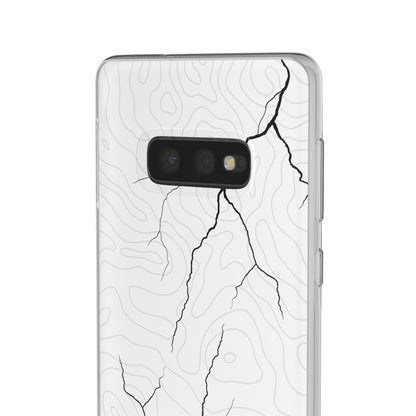 "Lightning and Topography White" High Quality Phone Case