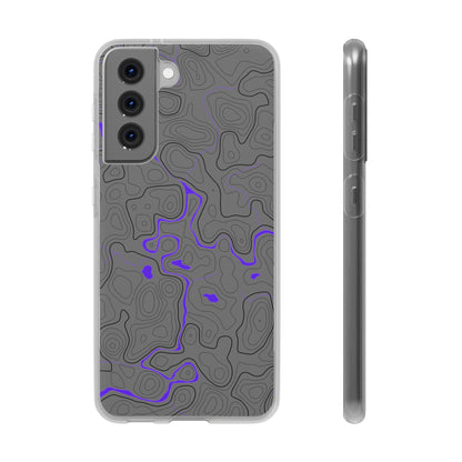 "Black Purple Topography" High Quality Phone Case