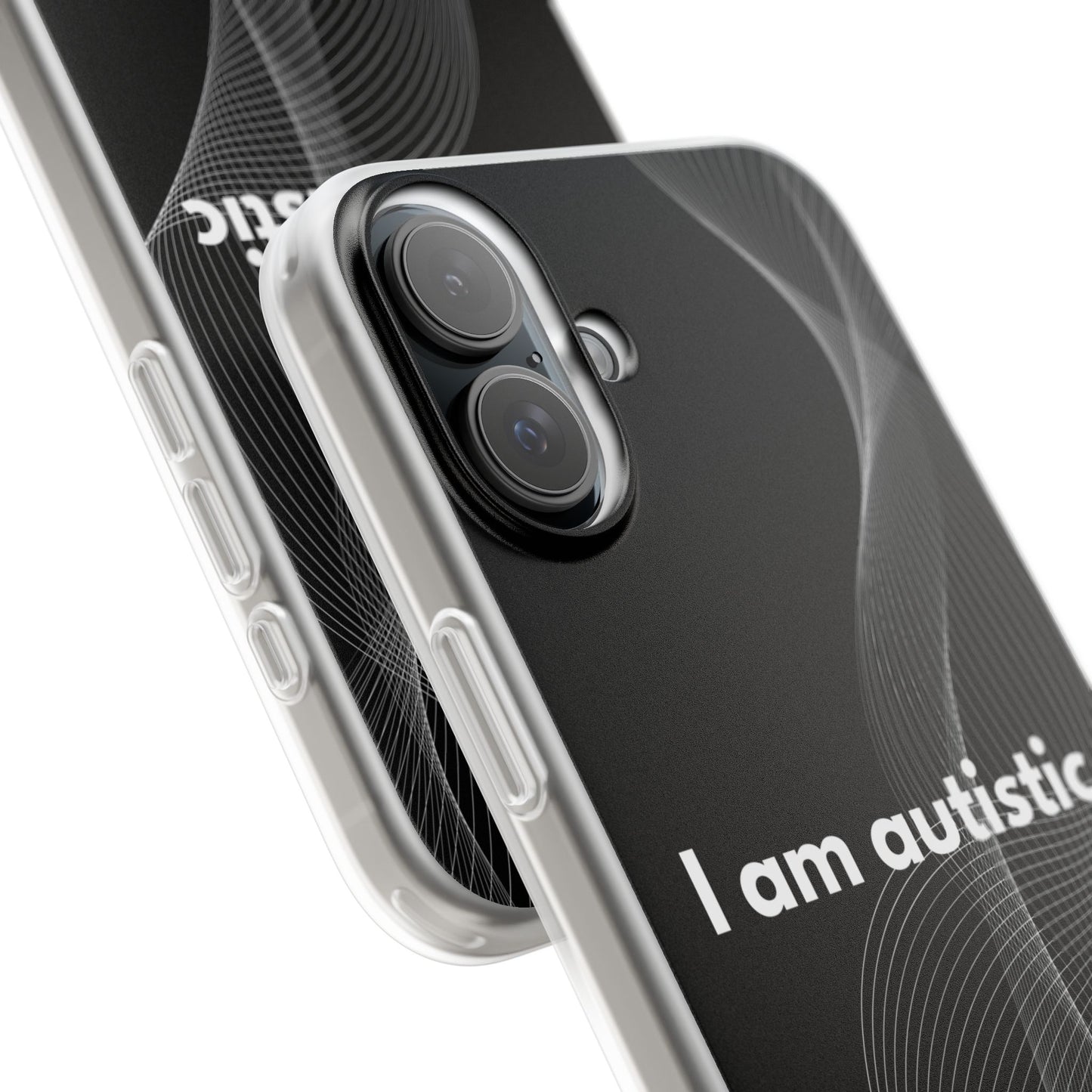 "I am autistic -black version" High Quality Phone Case