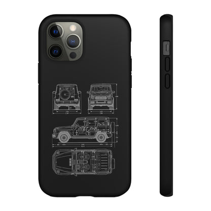 "Wagon Blueprint" Premium Quality Phone Case