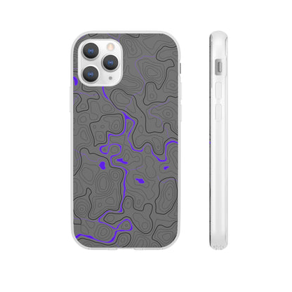 "Black Purple Topography" High Quality Phone Case