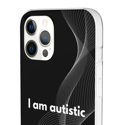 "I am autistic -black version" High Quality Phone Case