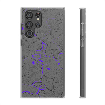 "Black Purple Topography" High Quality Phone Case