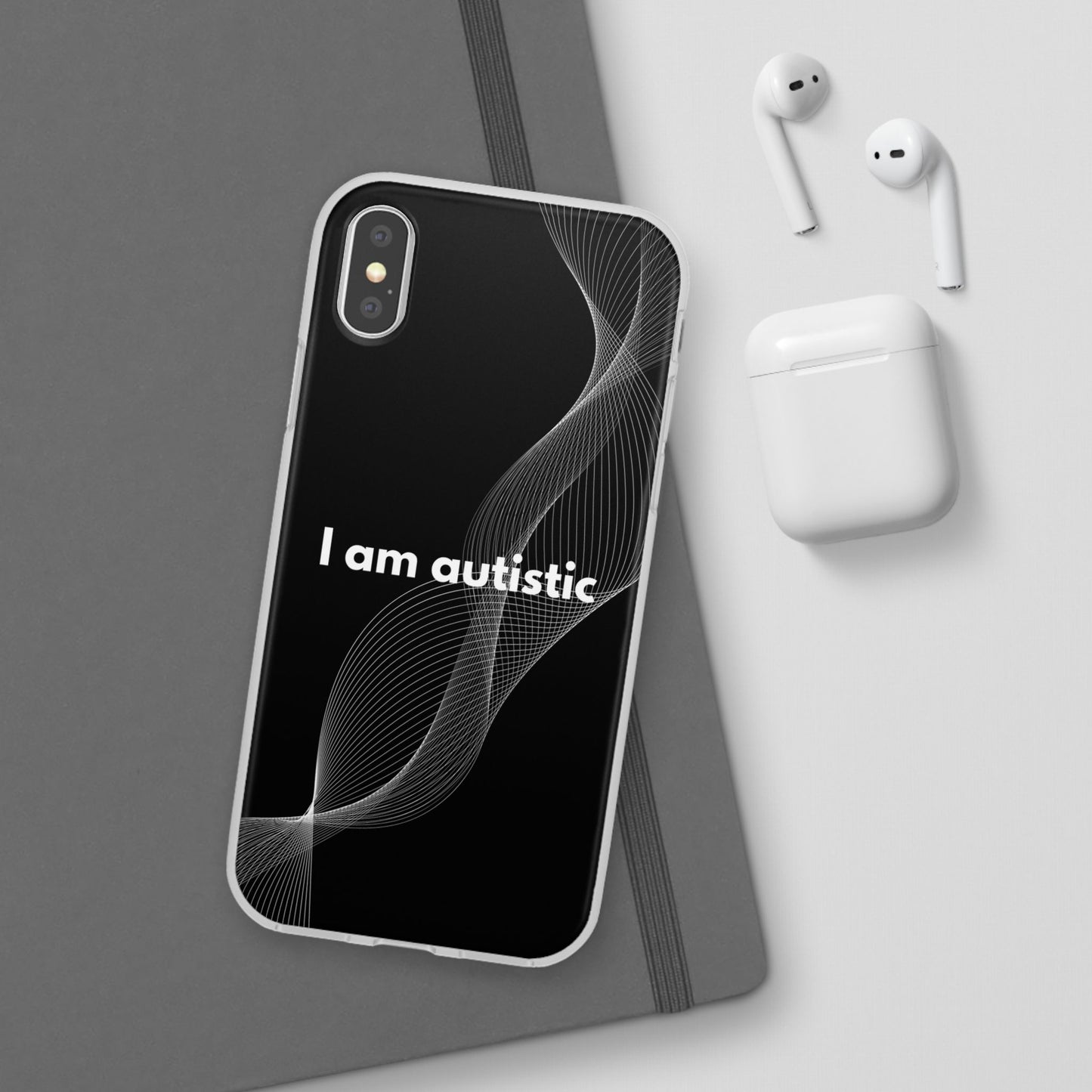 "I am autistic -black version" High Quality Phone Case