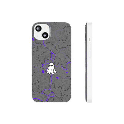 "Black Purple Topography with Ghost" High Quality  Phone Case