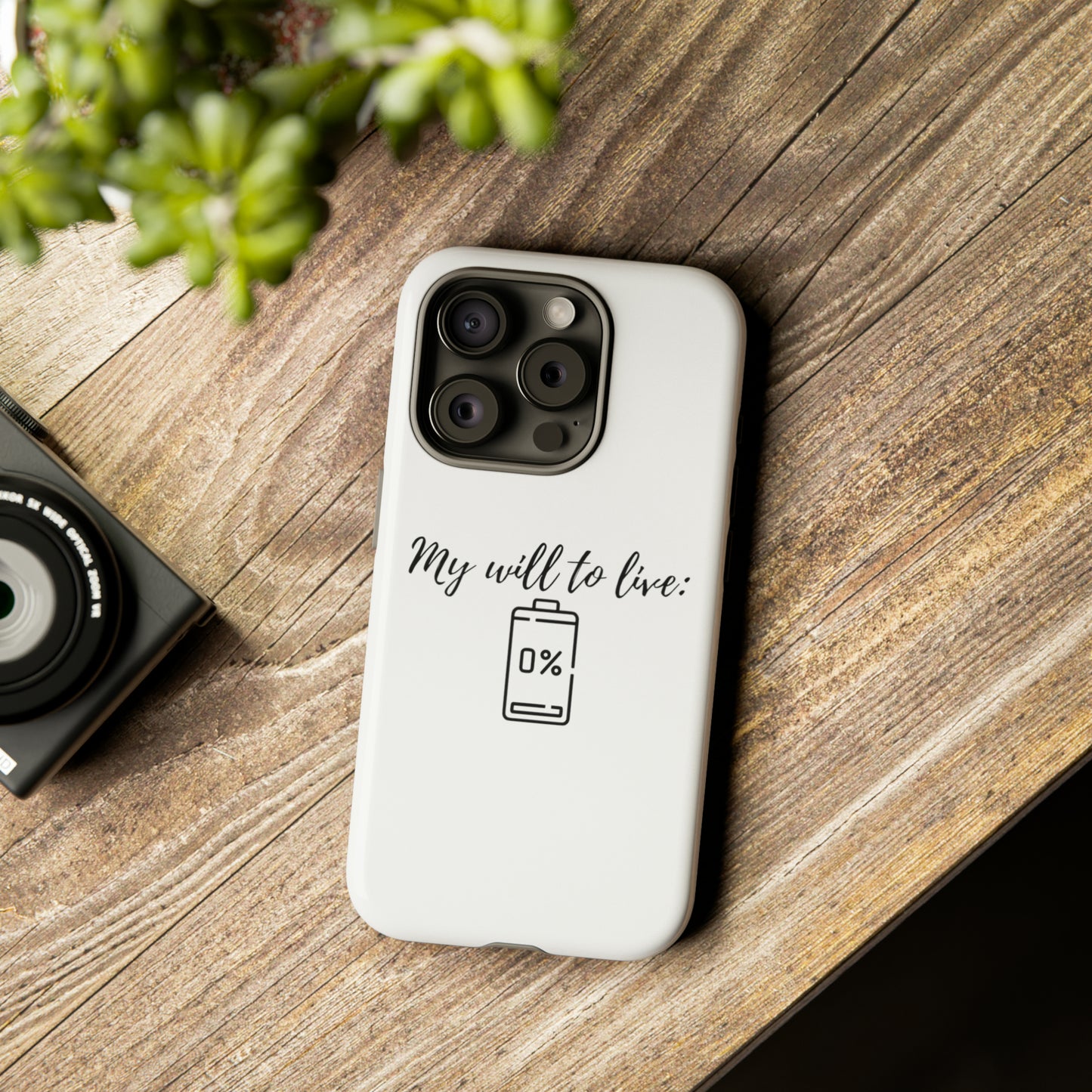 "My will to live: 0%" Premium Quality Phone Case