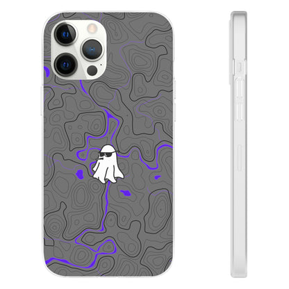 "Black Purple Topography with Ghost" High Quality  Phone Case