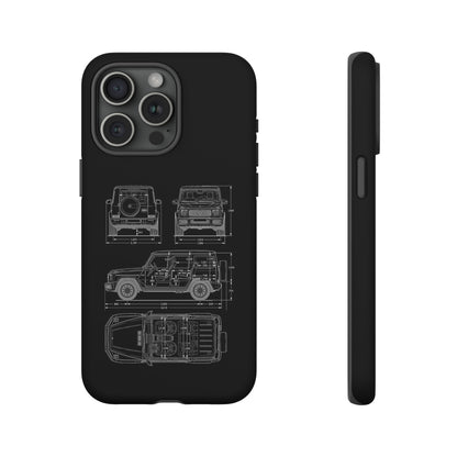 "Wagon Blueprint" Premium Quality Phone Case