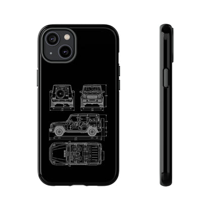 "Wagon Blueprint" Premium Quality Phone Case