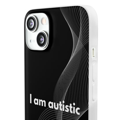 "I am autistic -black version" High Quality Phone Case