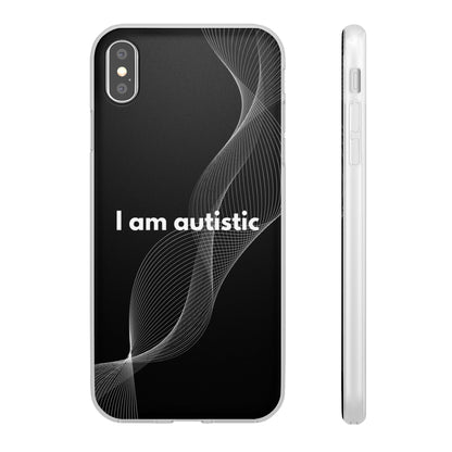 "I am autistic -black version" High Quality Phone Case