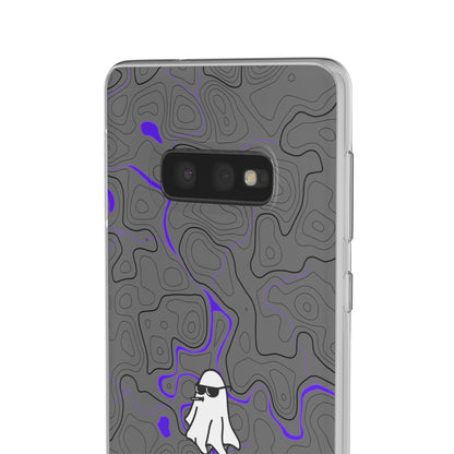 "Black Purple Topography with Ghost" High Quality  Phone Case