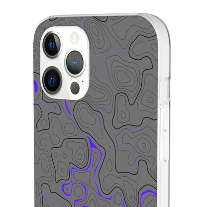 "Black Purple Topography" High Quality Phone Case