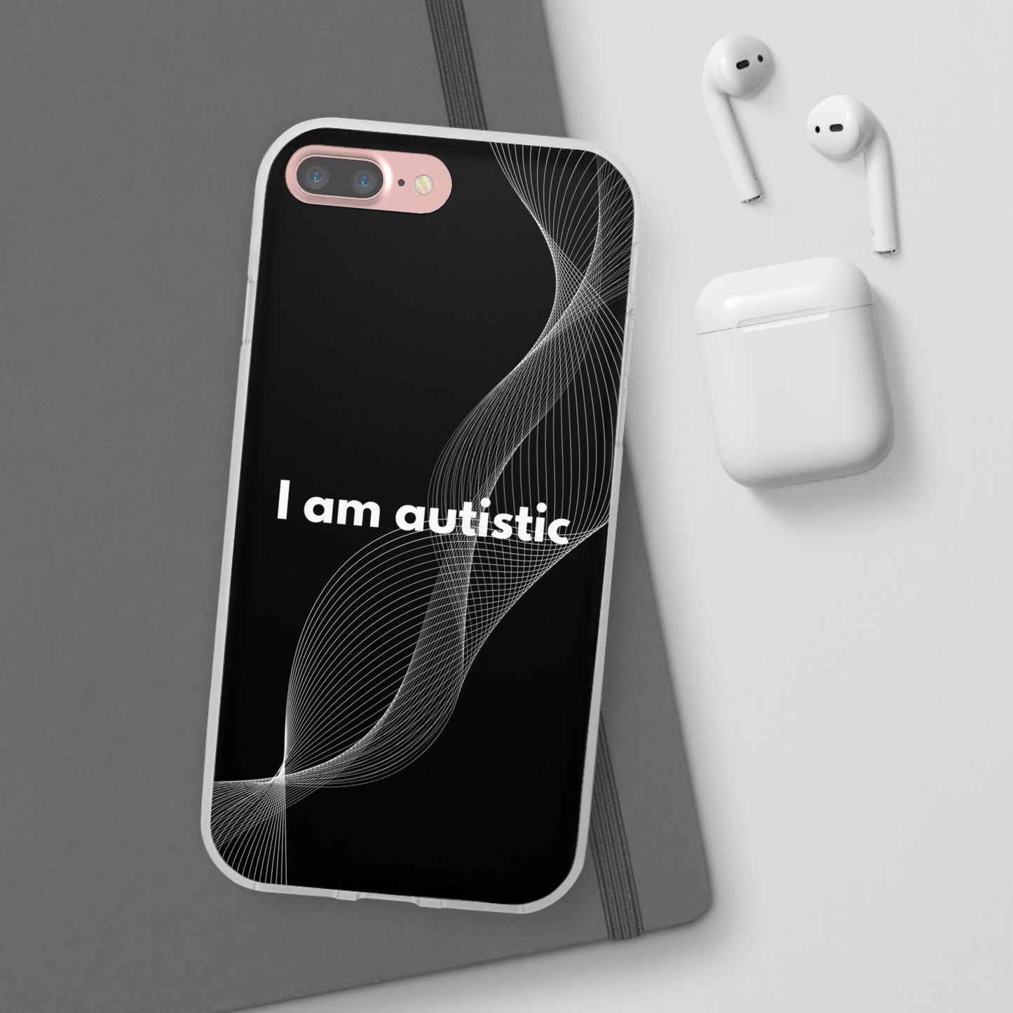 "I am autistic -black version" High Quality Phone Case