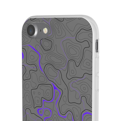 "Black Purple Topography" High Quality Phone Case