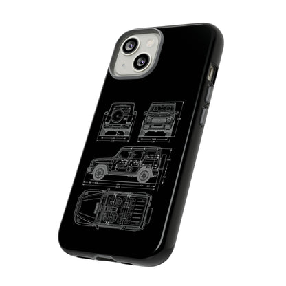 "Wagon Blueprint" Premium Quality Phone Case