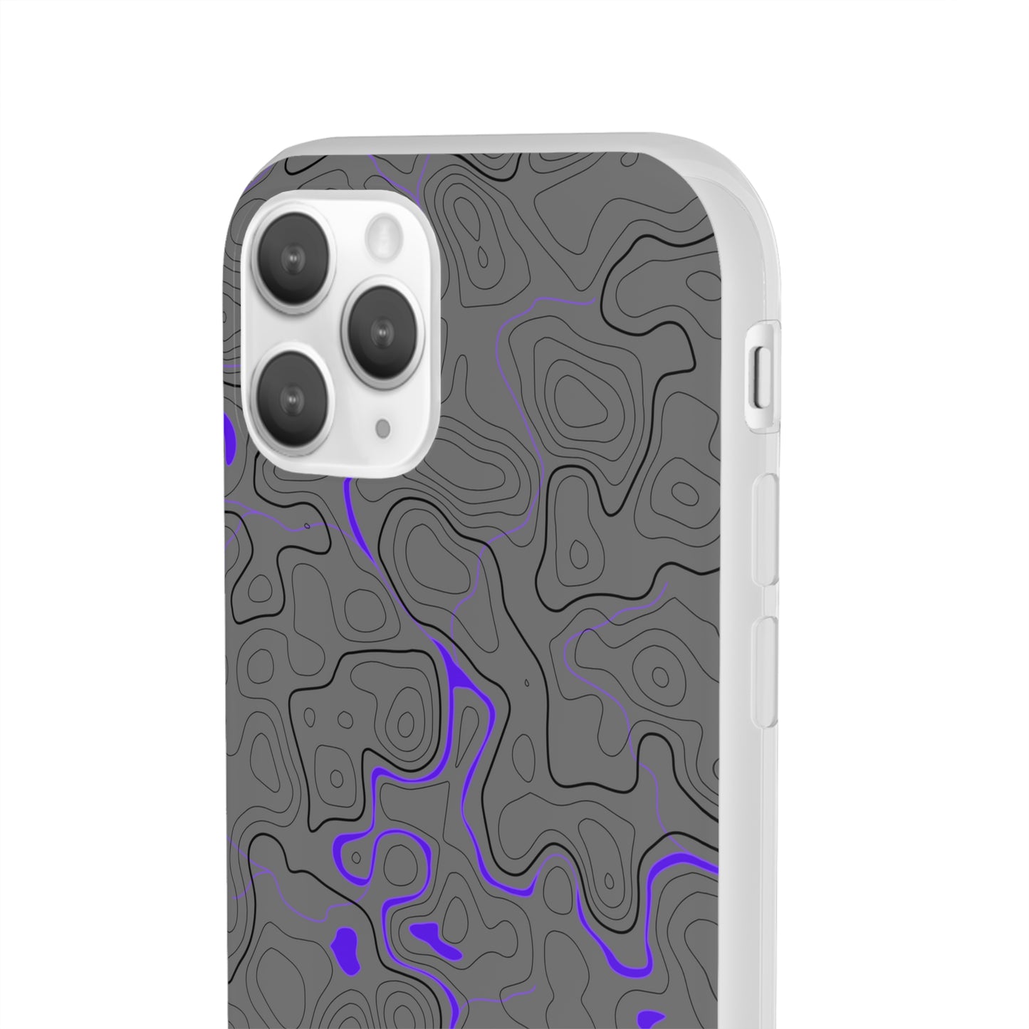 "Black Purple Topography" High Quality Phone Case