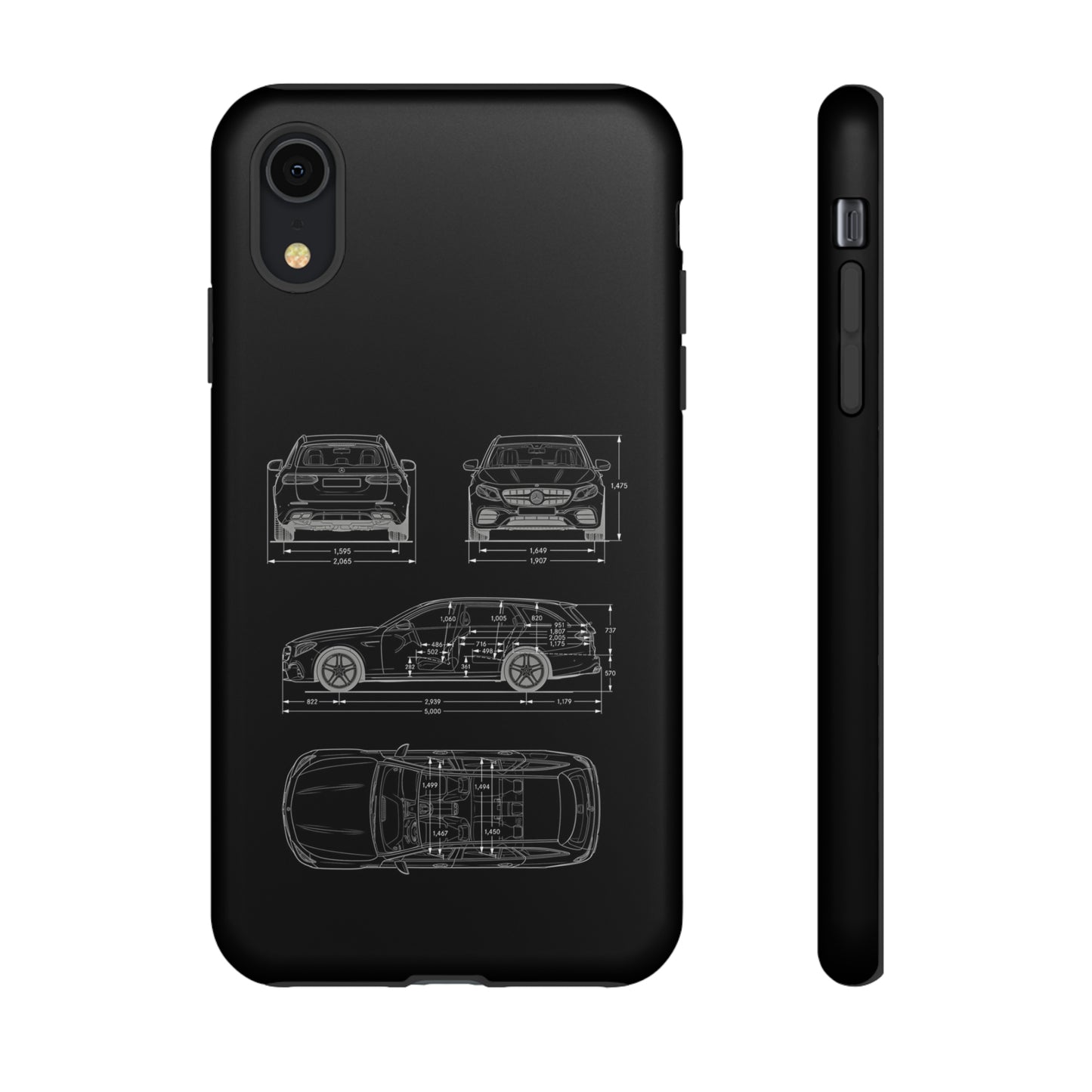 "Car Blueprint 3 White" Premium Quality Phone Case