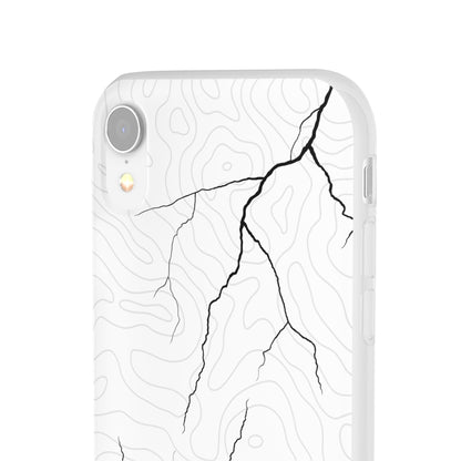 "Lightning and Topography White" High Quality Phone Case