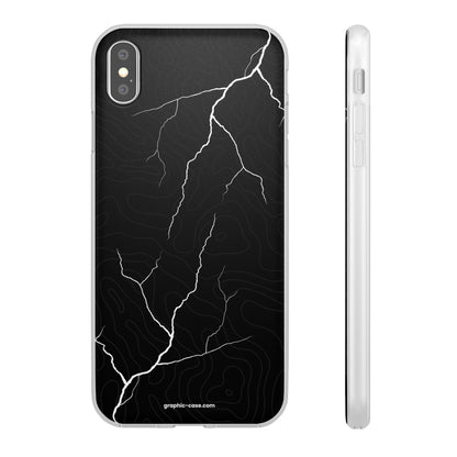 "Lightning and Topography Black" High Quality Phone Case