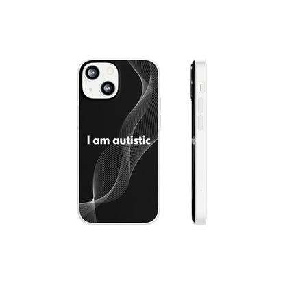 "I am autistic -black version" High Quality Phone Case