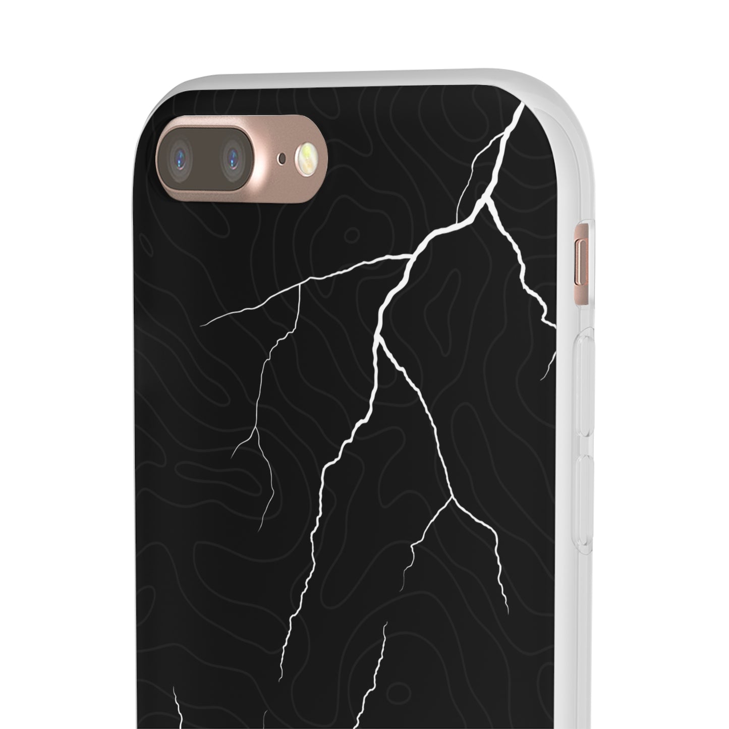 "Lightning and Topography Black" High Quality Phone Case