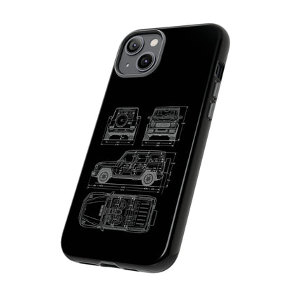 "Wagon Blueprint" Premium Quality Phone Case