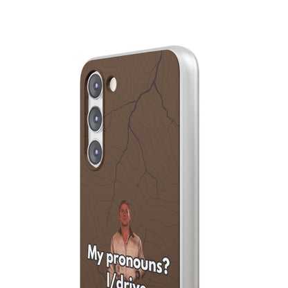 "My pronouns? I/drive" High Quality Phone Case