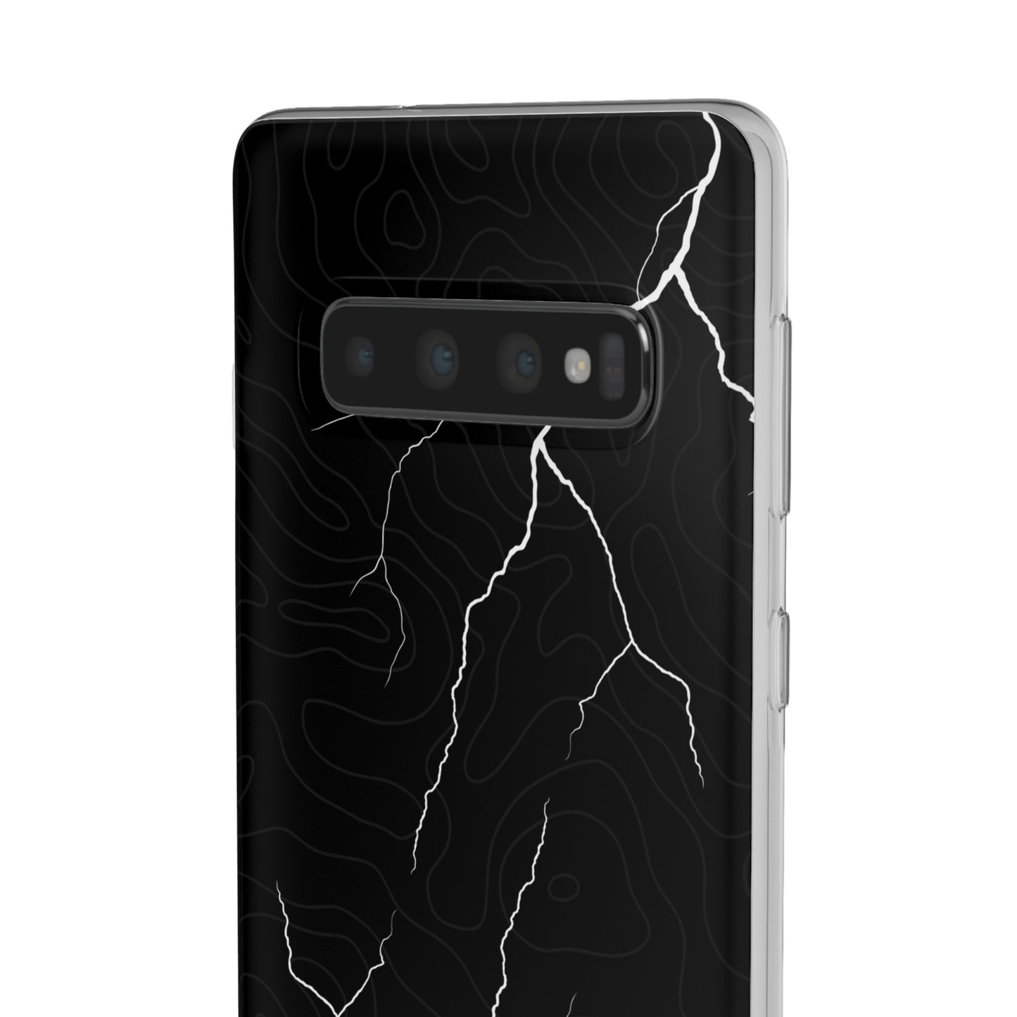 "Lightning and Topography Black" High Quality Phone Case