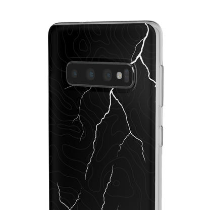 "Lightning and Topography Black" High Quality Phone Case