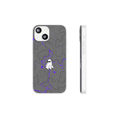 "Black Purple Topography with Ghost" High Quality  Phone Case