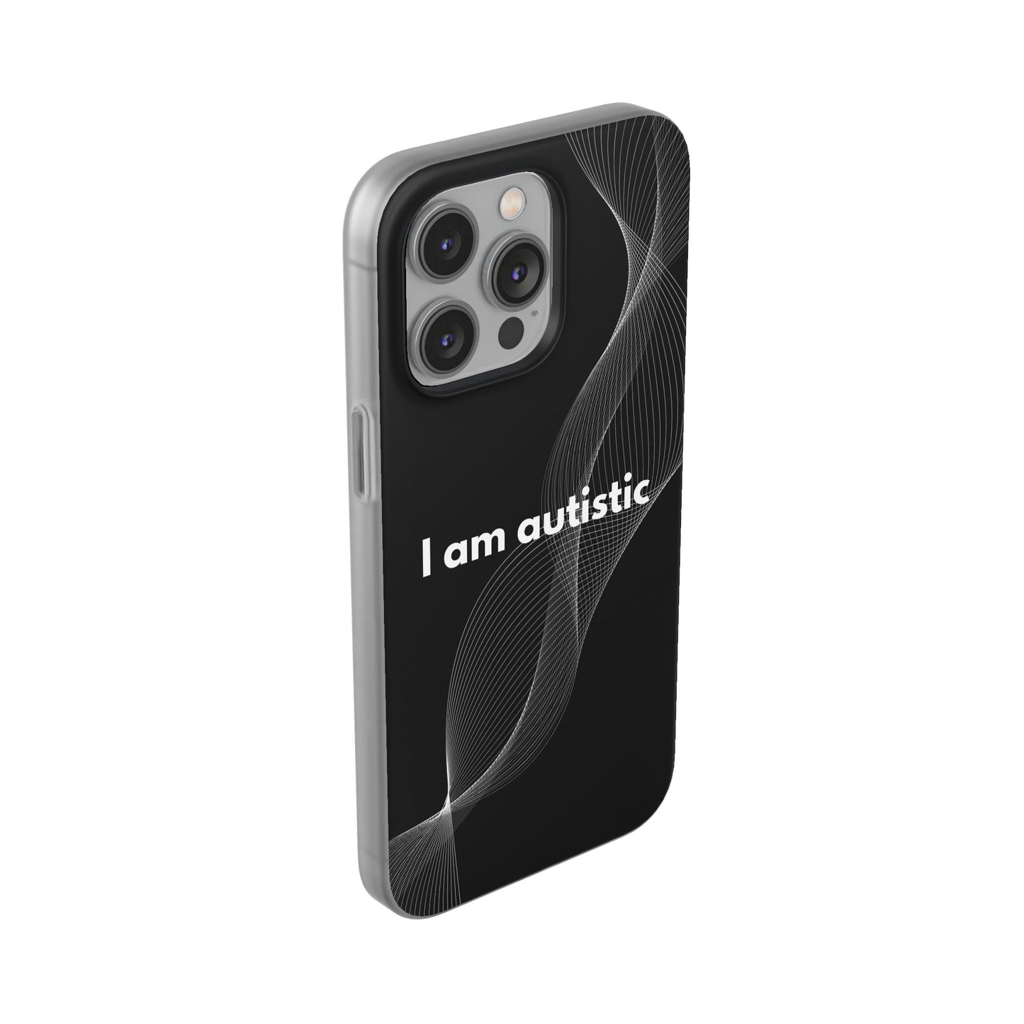 "I am autistic -black version" High Quality Phone Case